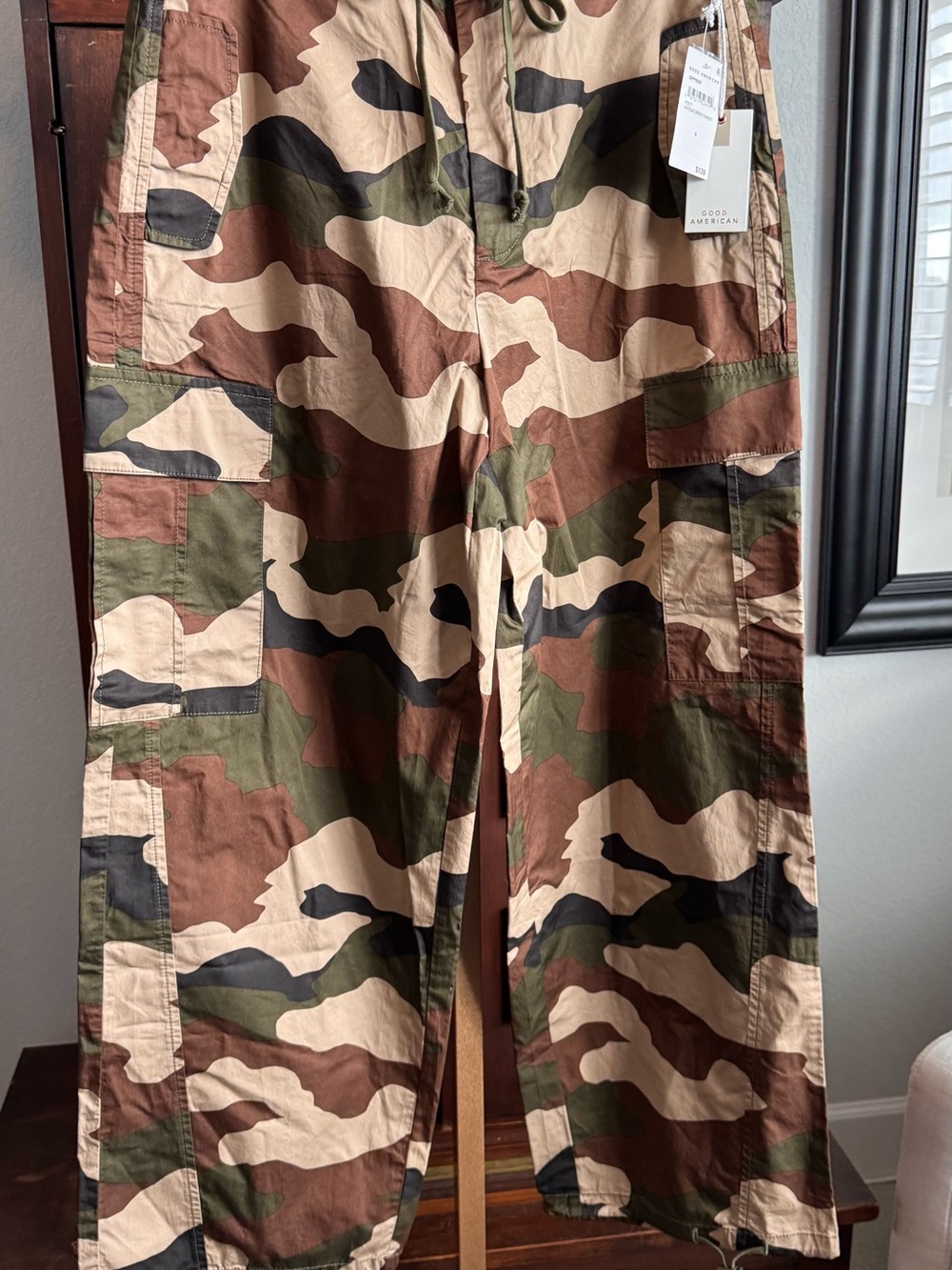 Good American Camo Cargo Pants Fatigue Green Size S NWT $139 - Picture 9 of 15